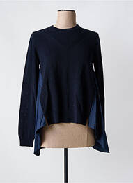 Pull coupe cintrée manches longues bleu HICH USE femme