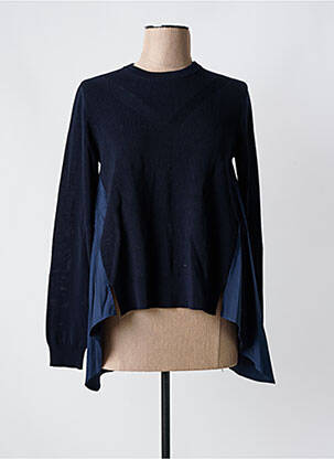 Pull coupe cintrée manches longues bleu HICH USE femme