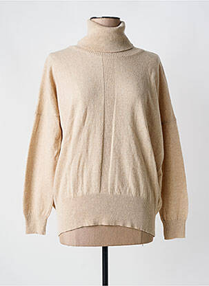 Pull col roulé coupe cintrée manches longues beige DIEGA femme