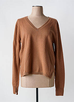 Pull coupe cintrée manches longues marron NOTSHY femme