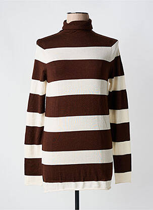 Pull col roulé coupe cintrée manches longues marron PHISIQUE DU ROLE femme