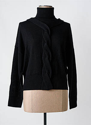 Pull col roulé coupe cintrée manches longues noir HICH USE femme