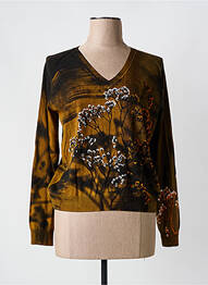 Pull coupe cintrée manches longues marron HICH USE femme