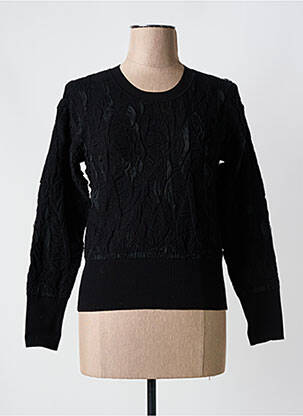 Pull coupe cintrée manches longues noir HICH USE femme