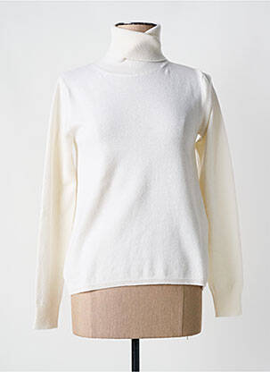 Pull col roulé coupe cintrée manches longues blanc MAX MARA femme