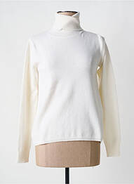 Pull col roulé coupe cintrée manches longues blanc MAX MARA femme