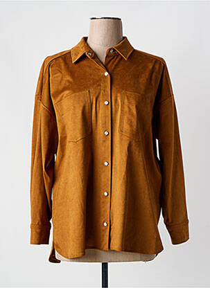 Chemisier coupe droite manches longues marron INDIES femme