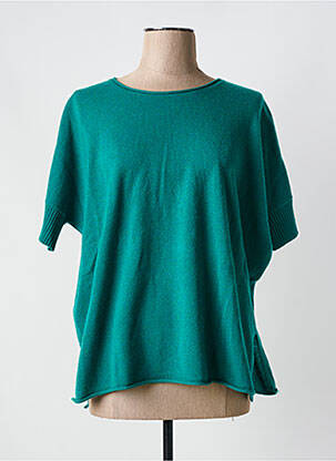 Pull coupe droite manches courtes vert NOTSHY femme