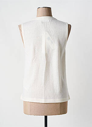 Gilet sans manche maille fine blanc NOTSHY femme