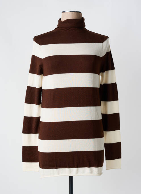 Pull col roulé marron PHISIQUE DU ROLE pour femme