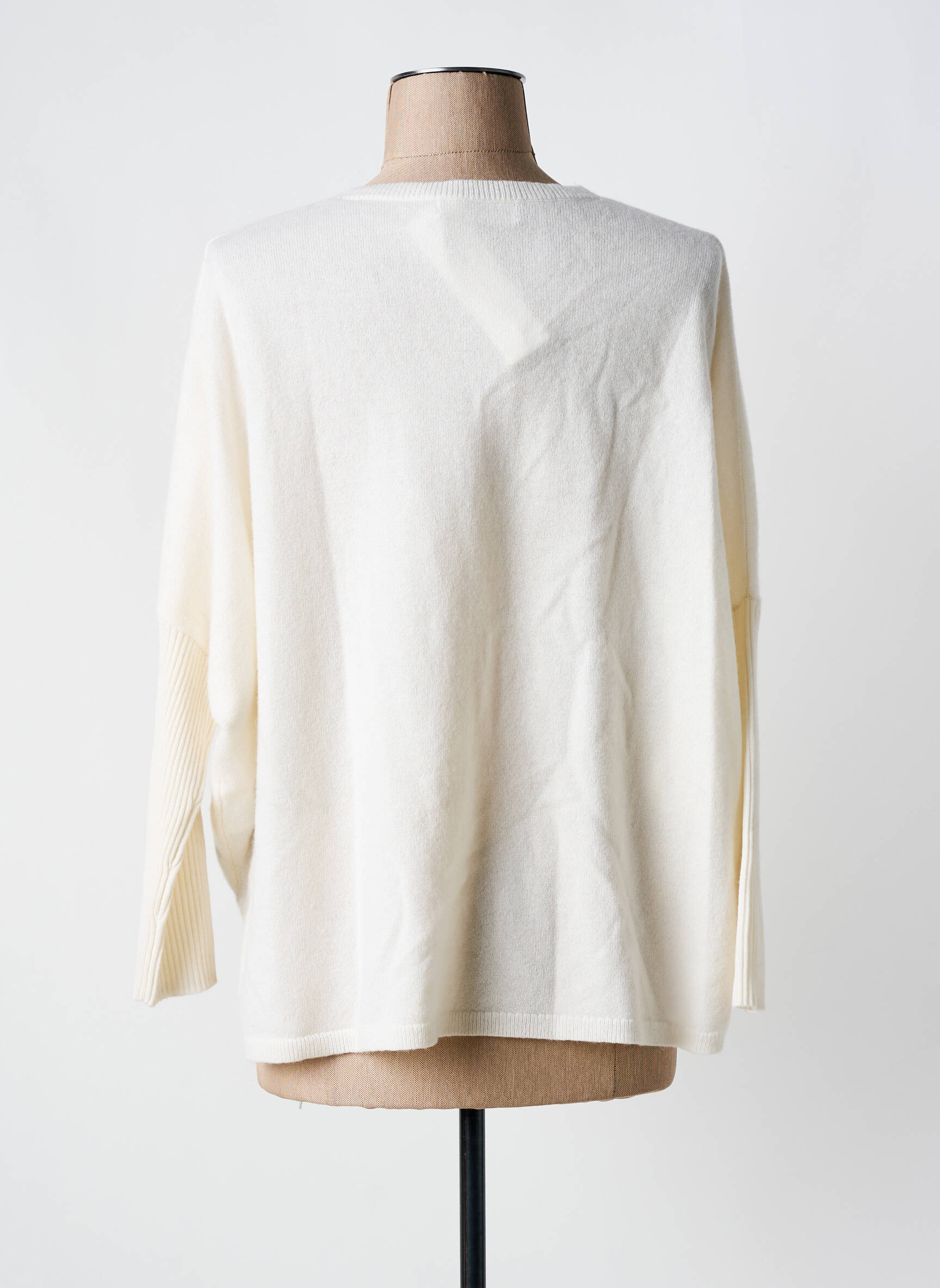 Pull Printanier Bayer Blanc/beige Taille 38/40/42 - Occasion Très Bon état, 50% Coton 50% Dralon