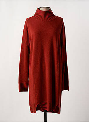 Robe pull col col montant manches longues rouge NOTSHY femme