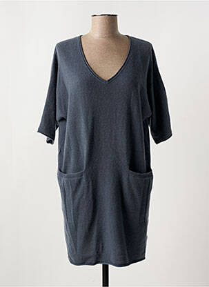 Robe pull col v manches 3/4 gris NOTSHY femme