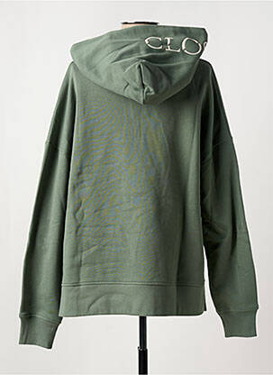 Sweat-shirt à capuche col v manches longues vert CLOSED femme