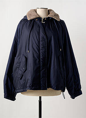 Parka manches longues a capuche bleu MAX MARA femme