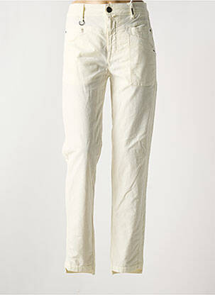 Pantalon slim taille haute taille haute jaune HIGH femme