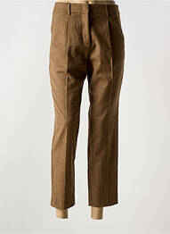 Pantalon chino fermeture zippée sous rabat avec crochet taille normale marron WEEKEND MAXMARA femme