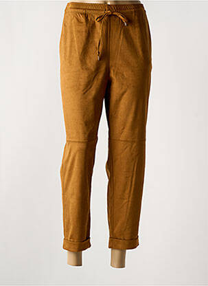 Pantalon 7/8 stretch taille normale jaune INDIES femme