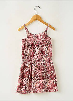 Robe courte col rond fines bretelles rose BOBOLI fille