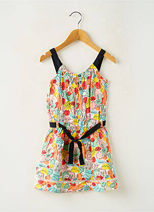 Robe mi-longue fines bretelles fines bretelles orange BOBOLI fille