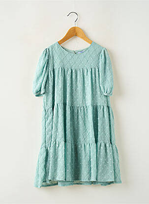 Robe mi-longue manches courtes manches courtes vert MAYORAL fille