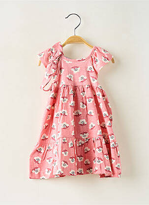 Robe mi-longue manches courtes manches courtes rose MAYORAL fille