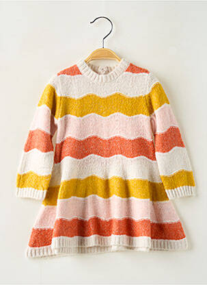 Robe pull coupe évasée manches longues orange MAYORAL fille