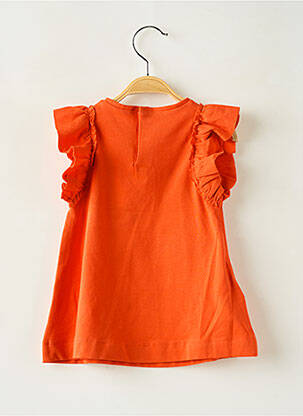 Robe mi-longue manches courtes manches courtes orange MAYORAL fille