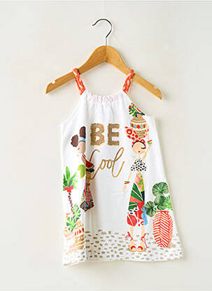 Robe mi-longue blanc MAYORAL fille