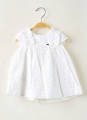 Robe mi-longue blanc MAYORAL fille