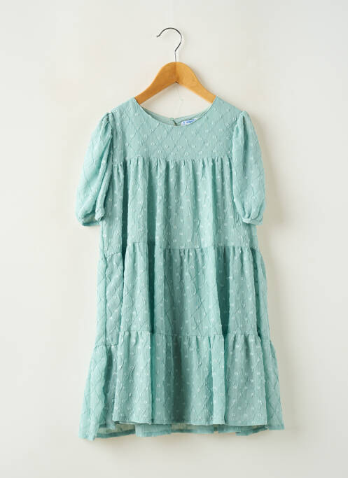Robe mi-longue manches courtes manches courtes vert MAYORAL fille