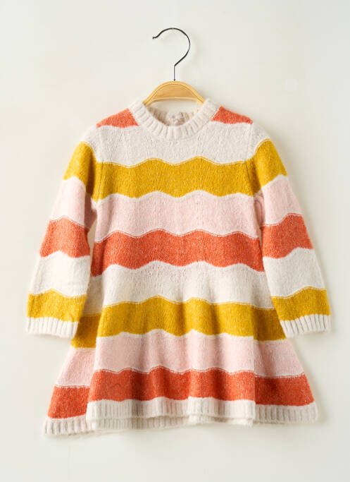 Robe pull coupe évasée manches longues orange MAYORAL fille