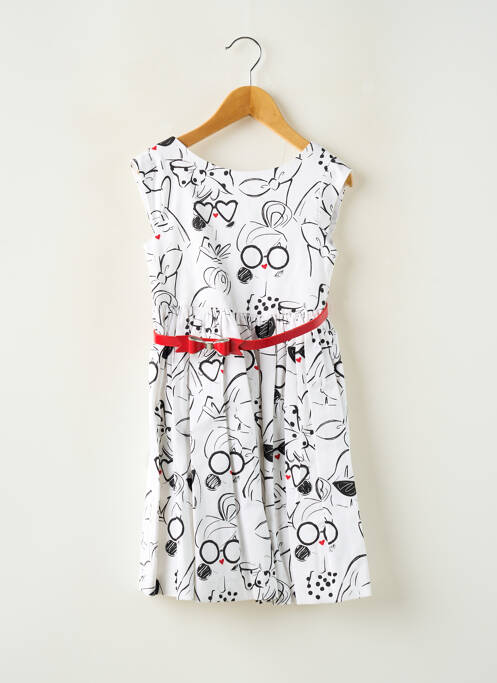 Robe mi-longue blanc MAYORAL fille