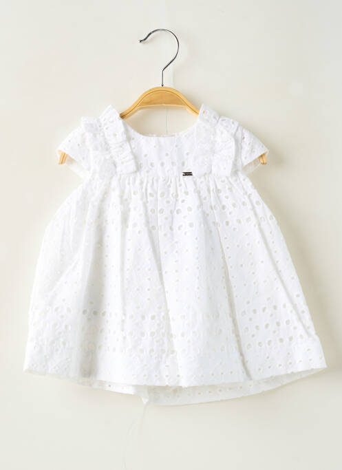 Robe mi-longue blanc MAYORAL fille