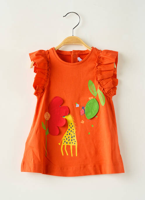 Robe mi-longue orange MAYORAL fille