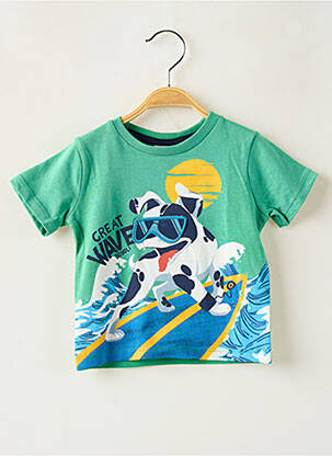 T-shirt coupe droite manches courtes vert BOBOLI garçon