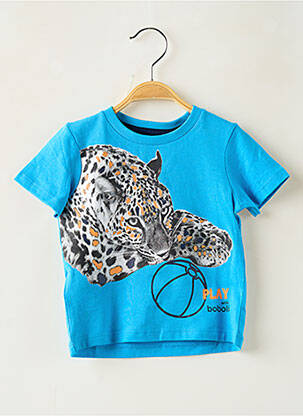 T-shirt coupe droite manches courtes bleu BOBOLI garçon