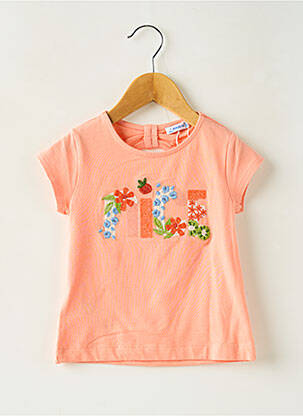 T-shirt coupe droite manches courtes orange MAYORAL fille
