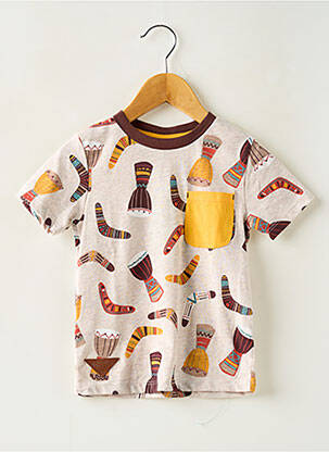 T-shirt imprimé fantaisie manches courtes marron BOBOLI garçon