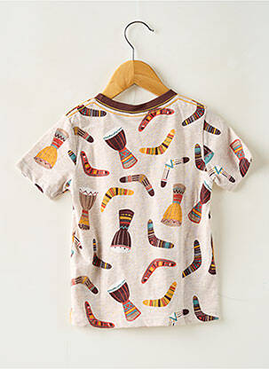 T-shirt imprimé fantaisie manches courtes marron BOBOLI garçon