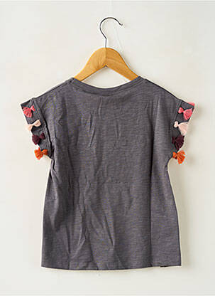 Top coupe droite manches courtes gris BOBOLI fille