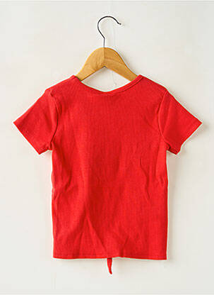 Top coupe droite manches courtes rouge BOBOLI fille