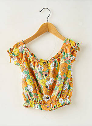 Top imprimé fantaisie manches courtes orange BOBOLI fille