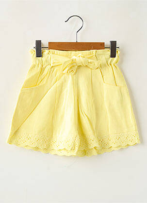 Short fermeture liens à nouer taille élastique jaune ZY fille