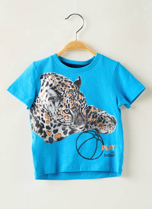 T-shirt coupe droite manches courtes bleu BOBOLI garcon