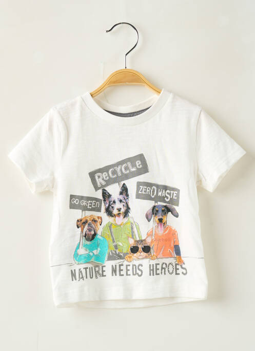 T-shirt coupe droite manches courtes blanc BOBOLI garcon