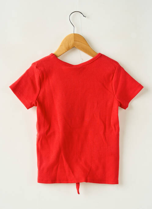 Top coupe droite manches courtes rouge BOBOLI fille