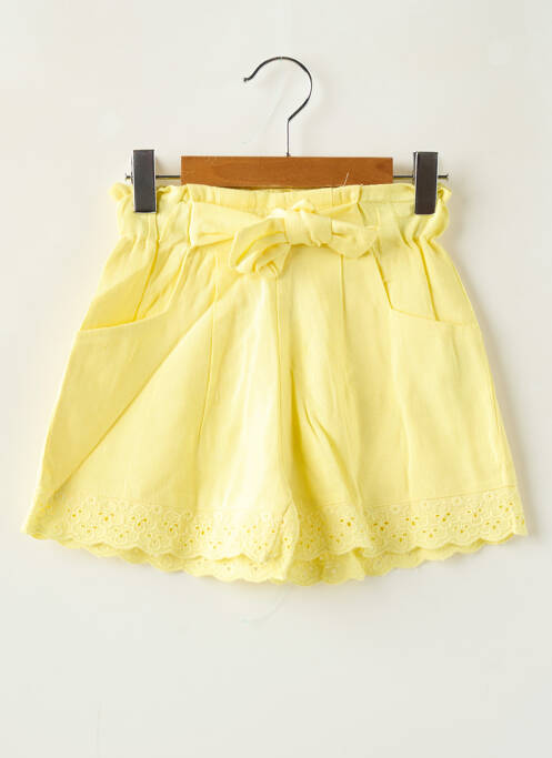 Short fermeture liens à nouer taille élastique jaune ZY fille