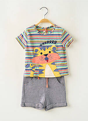 Ensemble short coupe droite bleu BOBOLI garçon