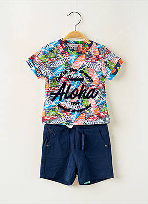 Ensemble short coupe droite bleu BOBOLI garçon